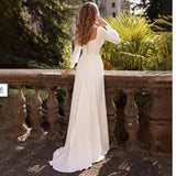 French-Style Denstalt Light Wedding Dress Spring New Simple Sen Series Long-Sleeved Super Fairy Travel Bride Wedding White Dress HZ0517