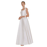 Light Wedding Dress Rysante Dress 2026 New Sling Square Tie Simple Host Banquet Temperament Evening Dress HZ0517