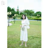 French Simple Dingy Travel Photo Wedding Dress 2026 New Winter Registration Dress Certificate Can Usually Wear A Small White Dress HZ0517
