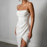 French Sling Light Wedding Dress 2026 New Bare Back Dress Bridal Textured Yarn Small Tail Light Wedding Dress HZ0517