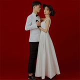2026 New License Light Wedding Dress White Simple Ribbon French Hepburn Style Small Dress Engagement Small White Dress HZ0517