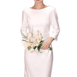 French-Style Long-Sleeved Light Wedding Dress Small Bride Certificate Registration Small White Dress Temperament White Engagement Dress Dress Dress HZ0517