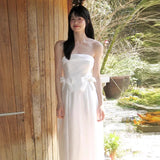Small Small Wedding Dress Photography Sen Series Simple Breast-Wearing Dress Bridal Certificate Registration Daily Dress Woman HZ0517