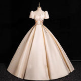 2026 New French Champagne Set Of Dress Embroidered Waist Skirt Light Luxury High-End Stage Performance Dress HZ0517