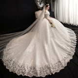 Wedding Dress 2026 New Bride Word Shoulder Slim Slimmed-Up Senyi Fluffy Skirt HZ0517