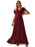Evening Dress 2026 New Sexy Body Repair V-Neck Chiffon Dress Women's Party Bridesmaid Dress HZ0517