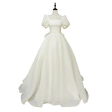 French Main Wedding Dress 2026 Spring New Bridal Temperament Simple Mori Super Fairy Princess Wind Tail Wedding Dress HZ0517