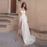 2026 New French-Style Lint-Faced Tective-Faced Thin Wedding Dress Simple Tug-Tailed Travel Seny Yarn HZ0517