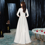 Evening Dress Dress Women Simple Big Length Of Famous White Choir Performance Clothes Long Party Sleeves HZ0517