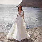 2026 Spring New Long Sleeve Small Tailings Outdoor Light Wedding Show Dress HZ0517