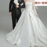 Korean-Style State Light Wedding Dress 2026 New Bridal French Brao Shoot Simple Thin Wedding Dress HZ0517