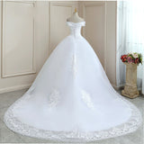 2026 New Word Shoulder Slim Body-And-T-And-Tail Wedding Dress Large-Size Simple Wedding Dress HZ0517