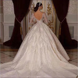Bridal Wedding Dress Luxury Tailed Wedding Dress V-Neck Temperament High-End Bare Back Sexy Wedding Dress HZ0517
