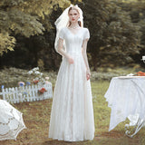 French Light Wedding Dress 2026 Spring New Bride White Lace Simple Small Welcome Dress HZ0517