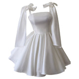 French Retro Ponpod Dress Bow Design Waist Birthday Short Banquet Dress Dress Sling Dress HZ0517