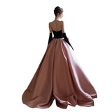 Pink Retro Breast-Wearing Evening Dress Birthday Fairy Dress Hepburn Style High-Level Rites Of Passage For Light Luxury HZ0517