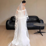 French Bra Light Wedding Dress Bride 2026 New Densate Simple Fishtail Engagement Girl Go Out Yarn Light Wedding Dress HZ0517
