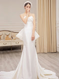 French Braming Light Wedding Dress 2026 New Bridal Feintament Drag Tail Simple Atmosphere Yarn Fishtail Thin HZ0517