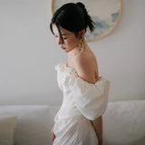French Light Wedding Bridal Temperament Simple Out Of The Yarn Small Yarn A Short Shoulder To Get The Engagement Dress HZ0517