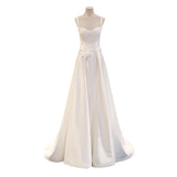 French Light Wedding Dress 2026 Spring New Simple Dens Gason Yarn Temperament White Tail Dress HZ0517