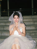 French At Large Princess Light Wedding Dress White Dress Welcome Fashion Trend License Small White Dress Yarn HZ0517