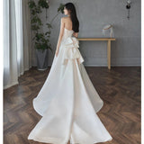 Brased And Densate Wedding Dress 2026 New Bridal Small Yarn Texture French Light Door Yarn Small Tail Dress HZ0517