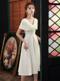 White Small Evening Dress Dress Female Banquet Temperament Light Luxury Small And Small Usually Can Wear A Small Engagement Dress Dress HZ0517