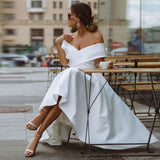 Wish2026 New Stantish Light Wedding Dress Elegant Simple Shoulder Dress HZ0517
