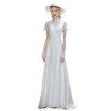 French-Style Silk Dress 2026 New Bridal Simple V-Neck Card Small White Dress Lace Welcome Dress HZ0517