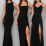 Black Evening Dress 2026 New High Sensual Simplic Dinner Sexy Temperament Party Dress HZ0517
