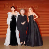 French-Style Densant Black Sling Temperament Thin Banquet Annual Party Hosting Birthday Party Show Evening Dress Dress Dress HZ0517
