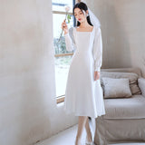The French Registration Card Of The Sedative Light Wedding Dress Can Usually Wear A Long-Sleeved Dress For A Birthday White Dress. HZ0517
