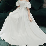 White Evening Dress Women 2026 New Banquet Temperament Long Models Can Usually Wear A Birthday Shoulder Dress HZ0517