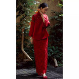 New Chinese Cheongsam Toast 2026 New Retro National Style Wedding Dress Engagement Dress Long Sleeve Toast HZ0517