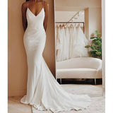 French Light Wedding Dress 2026 New Bridal Temperament Fashion V Tie Sling Fishtail Wedding Dress HZ0517