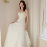 Simple Tset-Smeared Lightweight Wedding Dress 2026 New State French-Style Small Drag Tail Bride Wedding Trip To Go Out Light Wedding Girl HZ0517
