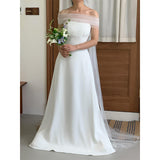 Light Wedding Dress White Shoulder 2026 New Bride Wedding Morning Robe Trip To Register For The Evening Dress Dress Dress HZ0517