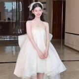 White Breasted Morning Robe Female Bride High Sense Of Small French Style Small Wedding Dress Registration Dress Dress HZ0517
