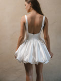 Light Wedding Dress Ding Noodles Simple Shoulders Slings Short Light Luxury Niche Travel To Shoot Super Fairy Fluffy Skirt Daily Dress HZ0517