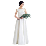 2026 New Set Of Front-Faced Long-Shoulder White Dress Simple Mori Bride Wedding Brigade Shooting Shadow Light Wedding Dress HZ0517
