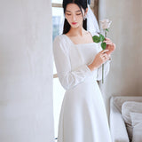 The French Registration Card Of The Sedative Light Wedding Dress Can Usually Wear A Long-Sleeved Dress For A Birthday White Dress. HZ0517