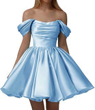 New Word Shoulder Ball Evening Dress 2026 Summer Short Foldless Shoulder-Free Party Adult Dress HZ0517