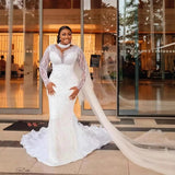 African Bride's Main Wedding Dress 2025 New Long Sleeve Grand Wedding Mermaid Repair Fishtail Wedding Winter HZ0517