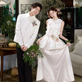 French Travel Shot Wedding Dress 2026 New State Densate Bosom Flower Morning Robe Yarn Engagement Dress Dress Dress HZ0517