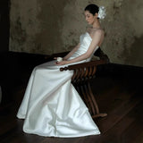 French Bra Light Wedding Dress 2026 New Mori Simple Densate Bride Go Out Yarn White Engagement Evening Dress Dress HZ0517