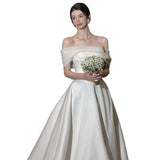 French Light Wedding Dress 2026 New Bridal Shoulder Lined With Small Yarn Welcome Wedding Dress Dress Dress HZ0517
