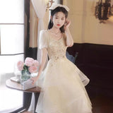 Champagne Evening Dress 2026 New Star Dress In The Long Punt Small Dress Graduation Season Super Fairy Dress HZ0517