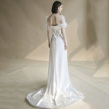 French Light Wedding Dress 2026 White Simple Super Fairy Dream Welcome Out Of The Yarn Temperament Tug-Taild And Sbutted Face Thin Dress HZ0517