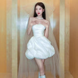 French Small Small Wedding Dress Bridal Bristling Short Ponbo Ponbo High-End Certificate Registration Engagement Dress HZ0517