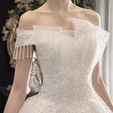 Wedding Dress 2026 New Bride Word Shoulder Slim Slimmed-Up Senyi Fluffy Skirt HZ0517